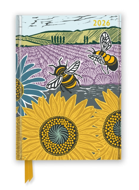 Kate Heiss: Sunflower Fields 2026 Luxury Diary Planner - Page to View with Notes (PRE-ORDER)