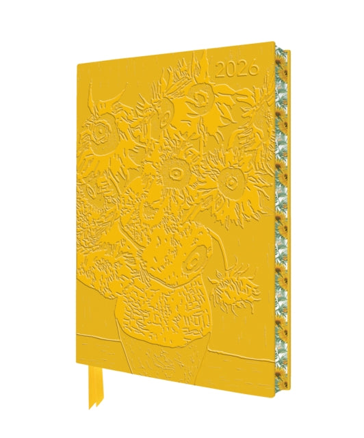 Vincent van Gogh: Sunflowers 2026 Artisan Art Vegan Leather Diary Planner - Page to View with Notes (PRE-ORDER)