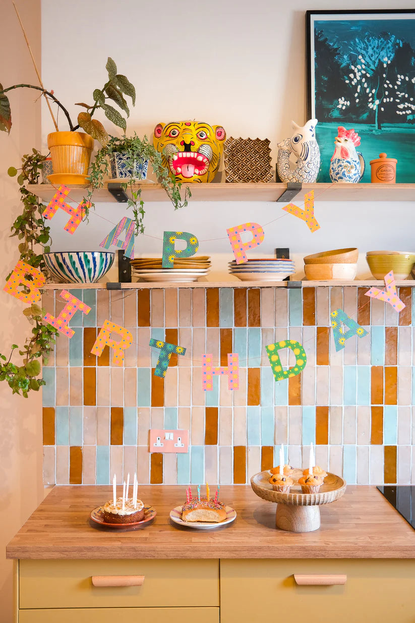 Happy Birthday Bright Sewn East End Press Garland