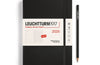 Leuchtturm1917 A5 Hardcover Weekly Planner and Notebook 2025 Black