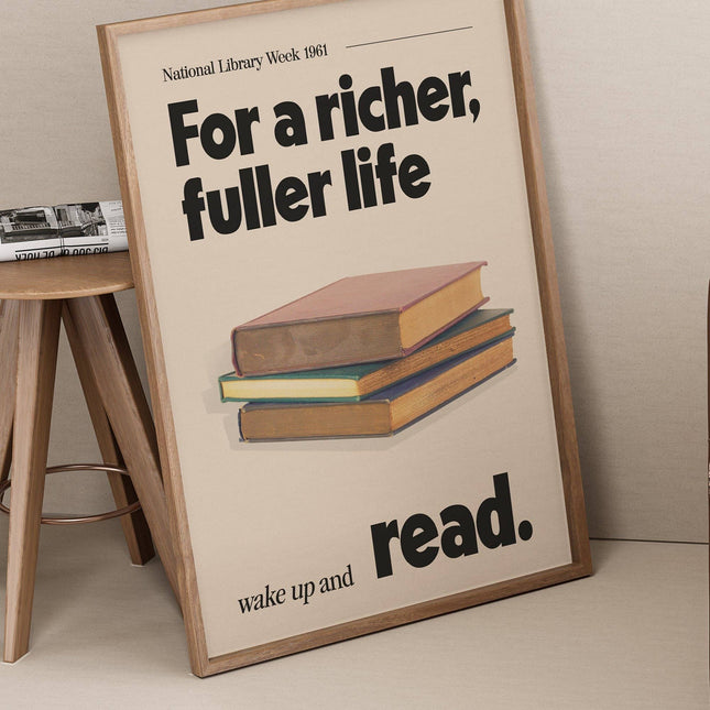 Vintage National Library Week Print A3