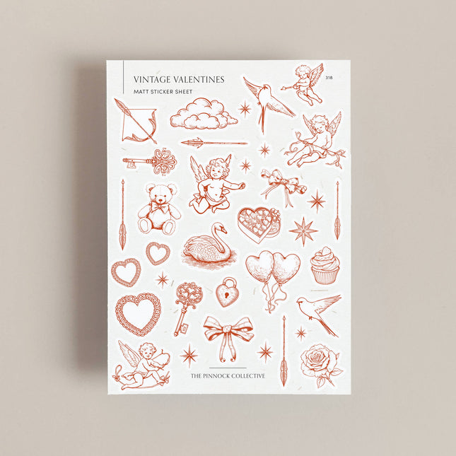 Vintage Valentine Themed Stickers