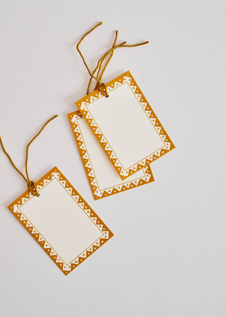 Gift Tags - Set of 8 Yellow Star Border