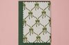 Block Printed Greeting Card - Bows Holly Green