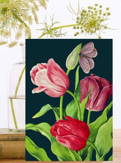 Blank Midnight Botanical Greeting Card