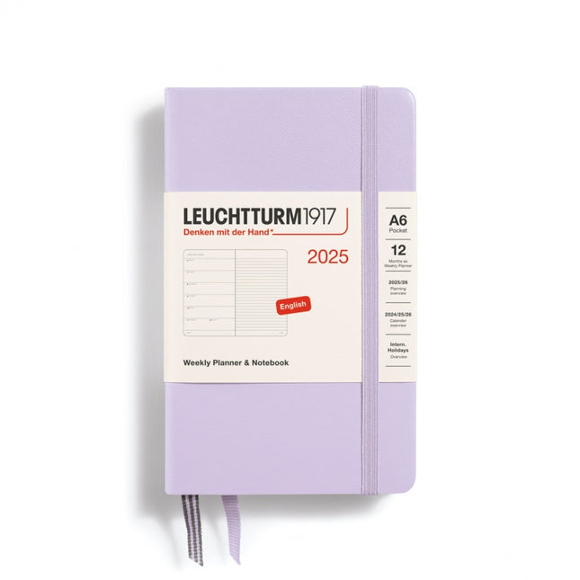 Leuchtturm1917 A6 Pocket Hardcover Weekly Planner & Notebook 2025 Lilac