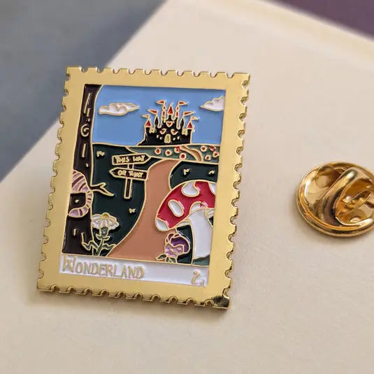 Alice's Adventures in Wonderland: Gold Enamel Pin Badge
