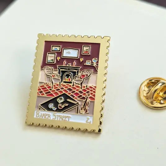 Sherlock Holmes - Baker Street: Gold Enamel Pin Badge