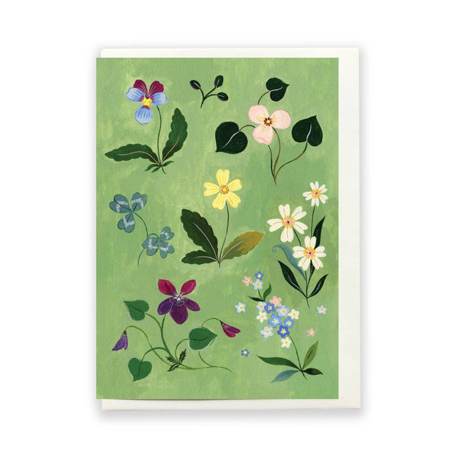 Green Wildflowers card