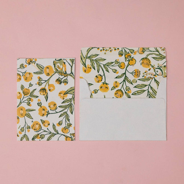Hand Block Printed Greeting Card - GC Song Birds Sunshine