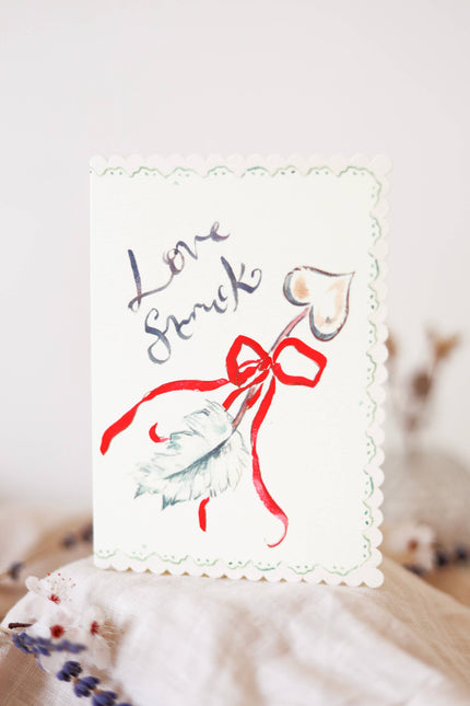 Love struck - scalloped edge card