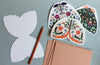 Floral Moth shaped card - Brown