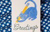 Greetings Pencil Cat - Risograph Card