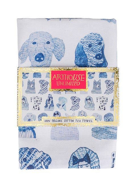 Blue Dogs, 100% Organic Cotton Tea Towel
