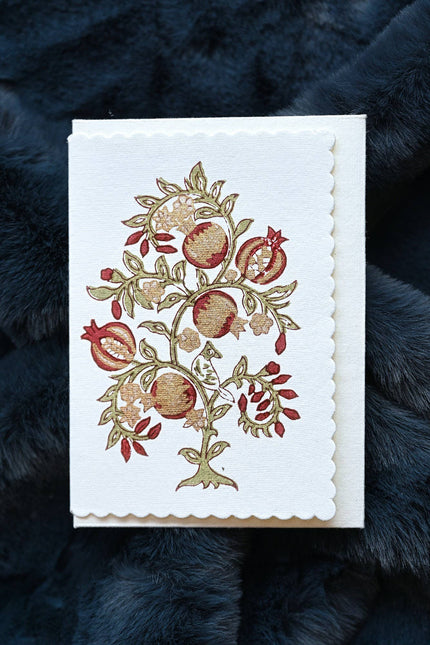 Hand Block Printed Greeting Card - GC Anaar Scarlet