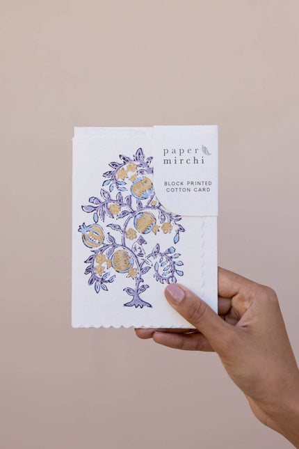Hand Block Printed Greeting Card - GC Anaar Lavender
