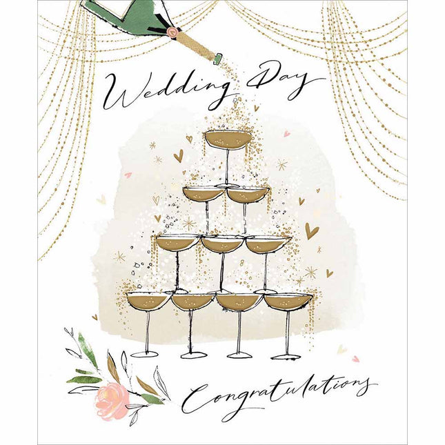 Wedding Card Champagne Tower