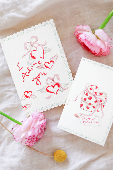 I adore you - scalloped edge card