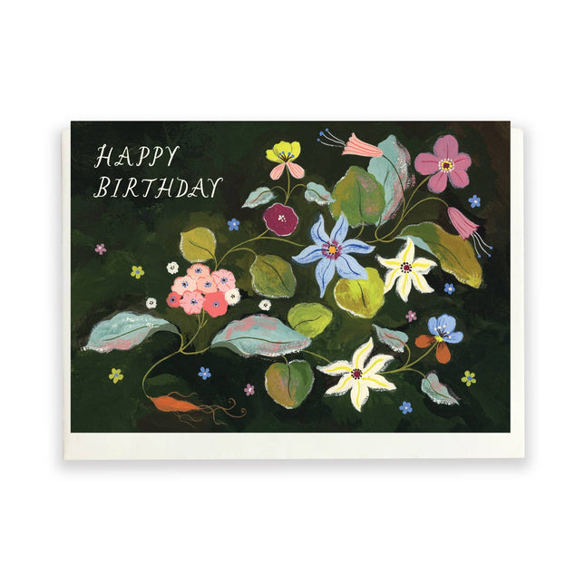 Happy Birthday Brushy Floral card