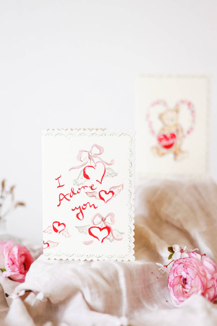 I adore you - scalloped edge card