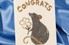 Congrats Rat - Risograph Card