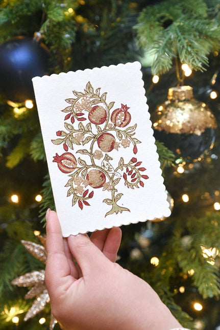 Hand Block Printed Greeting Card - GC Anaar Scarlet