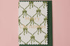 Block Printed Greeting Card - Bows Holly Green