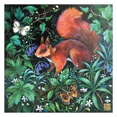 John Austin Little Red Squirrel Card