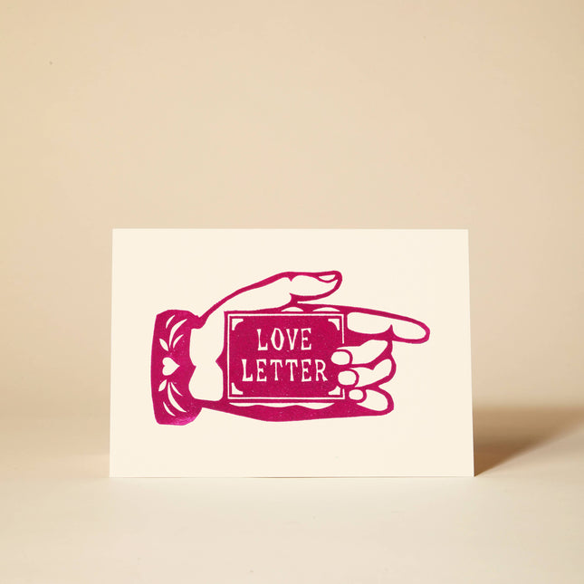 Love Letter Linocut Greeting Card