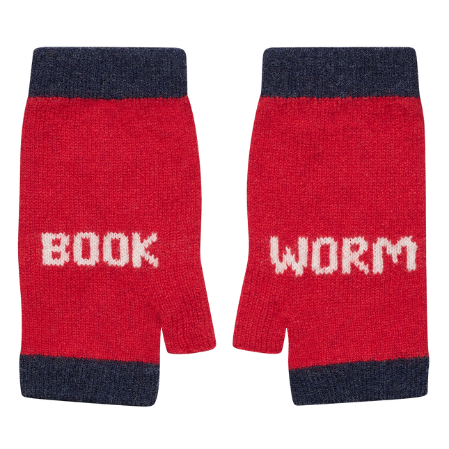 Book Worm Mittens in Rouge & Clay