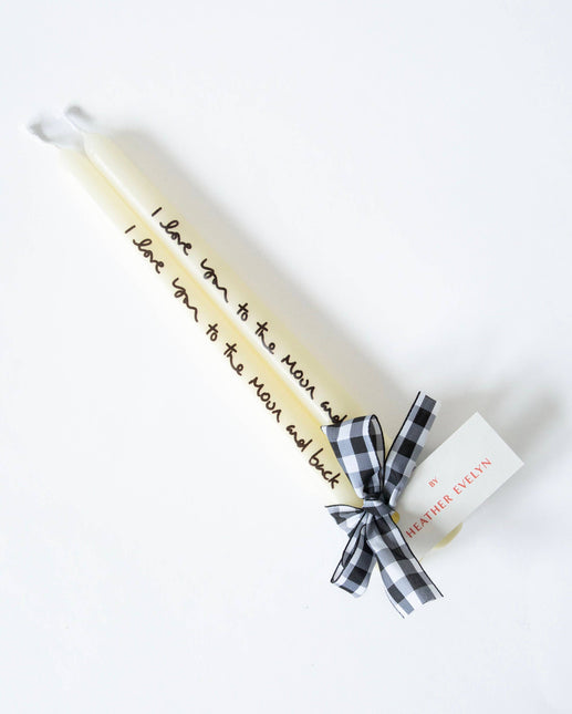 Pair of Candles - i love you to the moon and back
