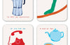 Funny Gift - Pack of 4 Coasters by David Shrigley
