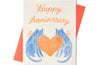 Anniversary Heart Cats - Risograph Card