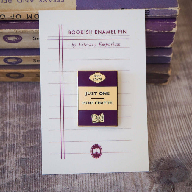 'Just One More Chapter' - Book Lover Enamel Pin Badge