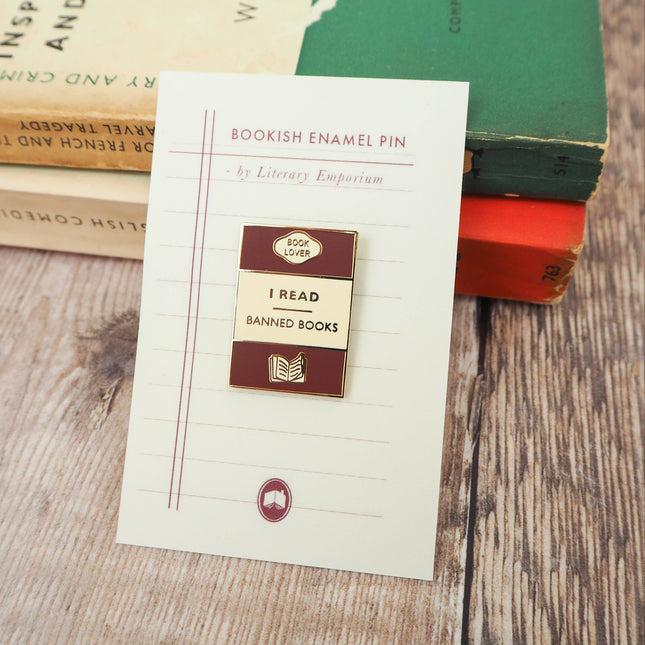 'I Read Banned Books' Book Lover Enamel Pin Badge