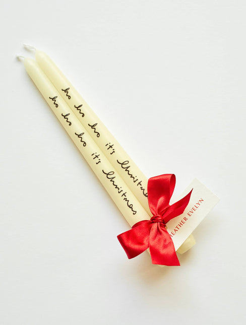 Pair of candles - ho ho ho it's Christmas