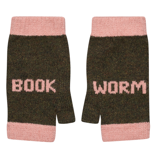 Book Worm Mittens in Kelp & Chaffinch