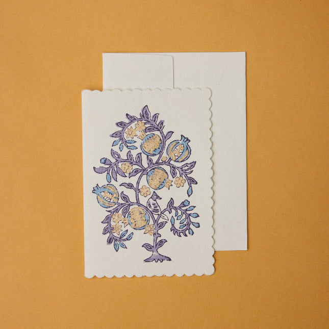 Hand Block Printed Greeting Card - GC Anaar Lavender