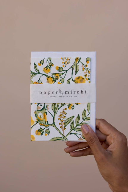 Hand Block Printed Greeting Card - GC Song Birds Sunshine