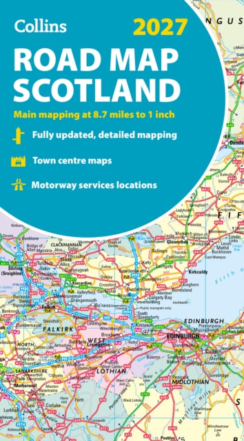 2027 Collins Road Map of Scotland: Folded Road Map