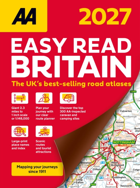 AA Easy Read Atlas Britain 2027: Spiral bound