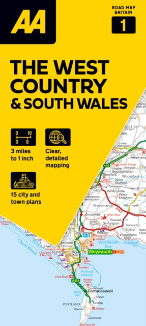 AA Road Map The West Country & South Wales: 1