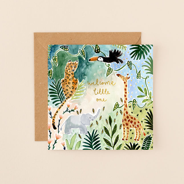 Louise Mulgrew Little One Safari Animals New Baby Card