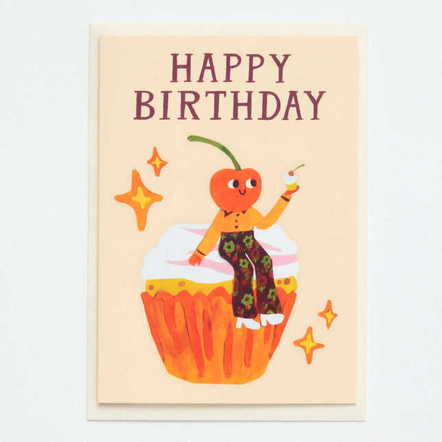 Hadley Happy Birthday Cherry Cupcake Card