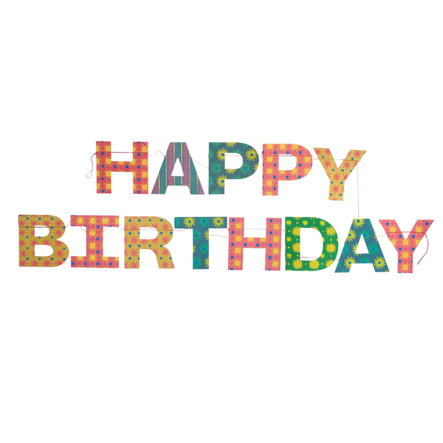 Happy Birthday Bright Sewn East End Press Garland