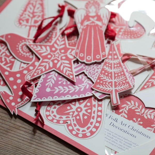 Cambridge Imprint 18 Folk Art Christmas Decorations