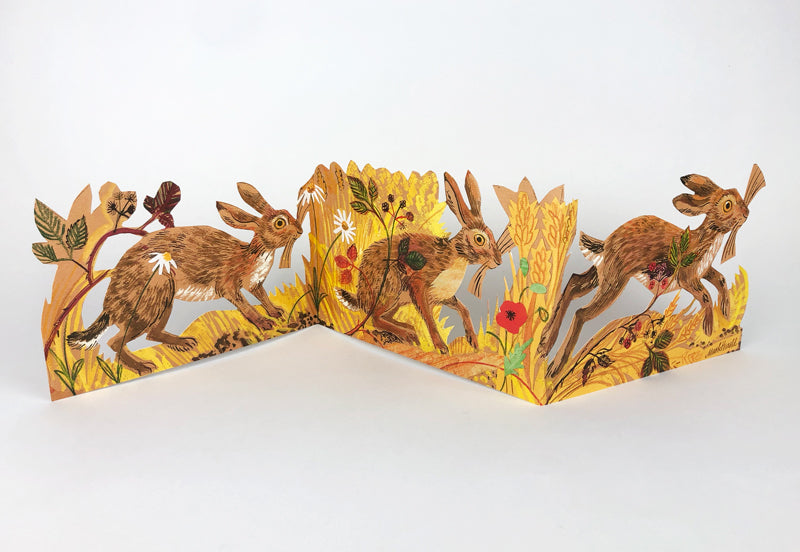Hares Fold Out Card