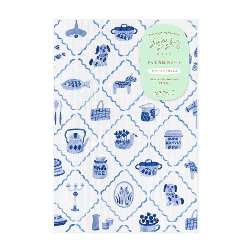 Midori Yuru Log Notebook - Blue Nordic