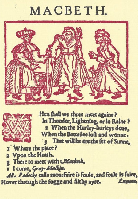 First Folio Shakespeare Postcard: The Witches
