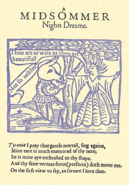 First Folio Shakespeare Postcard: Bottom & Tytania